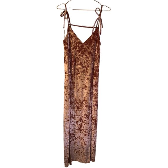ASOS Women's Crushed Velvet Maxi Slip Dress Size 8 NEW Romantic Boho Fairycore - Picture 1 of 10